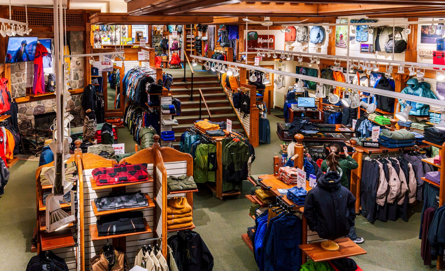 Interior of the Monod Sports store in Banff.
